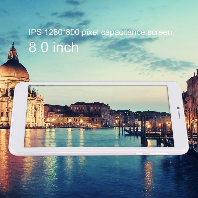 3G Phone Call Tablet PC, 8.0 inch, 1GB+8GB, Android 4.4 SC7731 Quad Core up to 1.3GHz,  OTG, WiFi, GPS, Bluetooth / FM, Dual SIM(White)