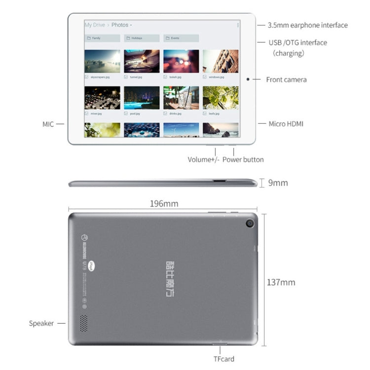 Cube iPlay 8 U78 Tablet PC, 7.85 inch, 1GB+8GB, Android 6.0 MT8163 Quad Core 1.3GHz, Support OTG & GPS  & FM & Bluetooth & Dual Band WiFi  (White + Grey)