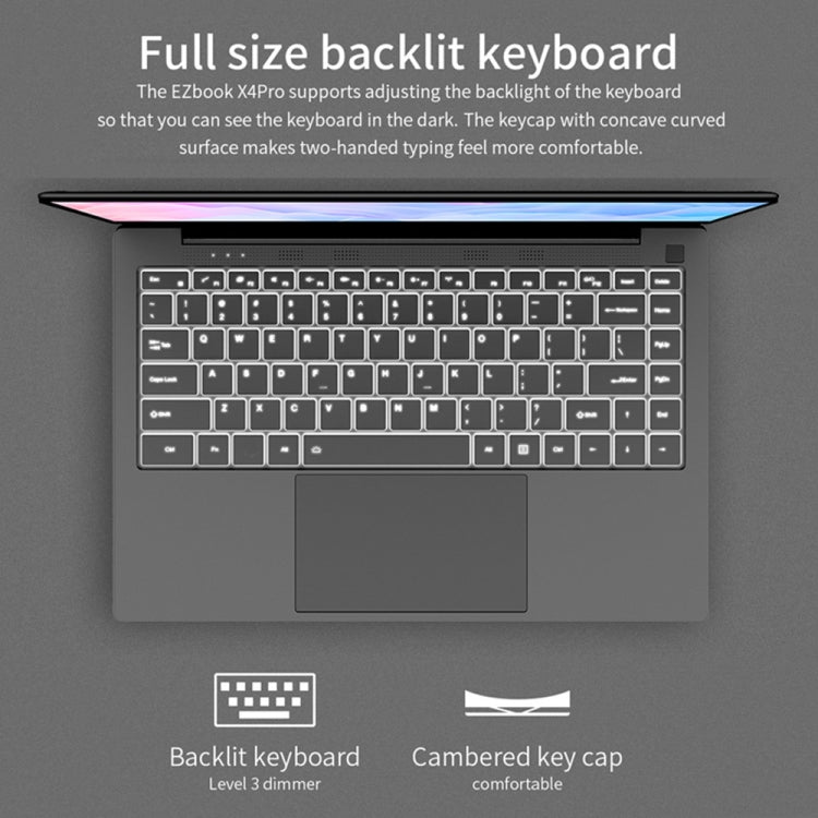 Jumper EZbook X4Pro Laptop, 14.0 inch, 8GB+256GB, Windows 10 Intel BroadWell i3 5005U Dual Core 2.0GHz, Support TF Card & Bluetooth & Dual Band WiFi & Micro HDMI (Twilight Silver)