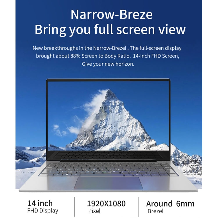 Jumper EZbook X4Pro Laptop, 14.0 inch, 8GB+256GB, Windows 10 Intel BroadWell i3 5005U Dual Core 2.0GHz, Support TF Card & Bluetooth & Dual Band WiFi & Micro HDMI (Twilight Silver)