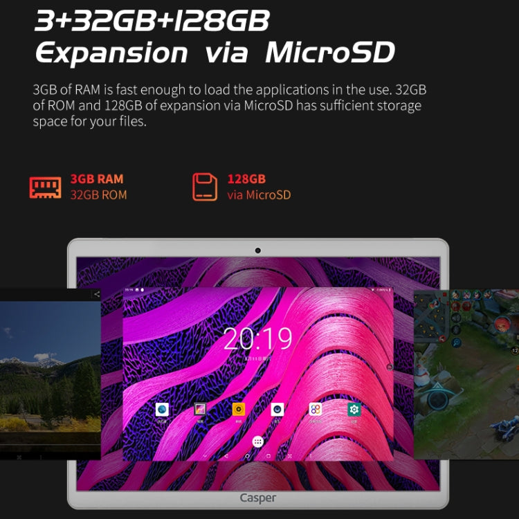 ALLDOCUBE iPlay10 Pro Casper Tablet, 10.1 inch, 3GB+32GB, 6600mAh Battery, Android 9.0 MT8163 Quad Core 1.5GHz, Support Bluetooth & Dual Band WiFi & G-sensor & GPS & Micro HDMI (White+Silver)