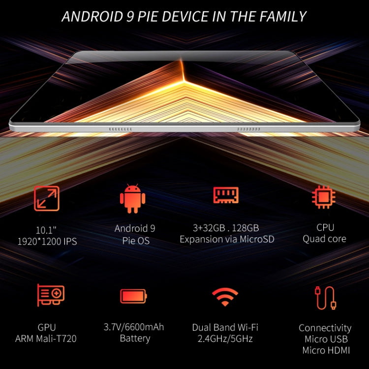 ALLDOCUBE iPlay10 Pro Casper Tablet, 10.1 inch, 3GB+32GB, 6600mAh Battery, Android 9.0 MT8163 Quad Core 1.5GHz, Support Bluetooth & Dual Band WiFi & G-sensor & GPS & Micro HDMI (White+Silver)