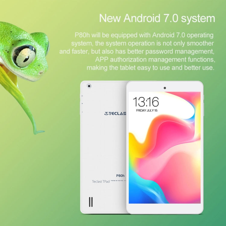 Teclast P80h Tablet, 8.0 inch, 1GB+16GB, Android 7.0, MT8163 Quad-core 1.3GHz CPU, Support Bluetooth & Dual Band WiFi & HDMI & OTG