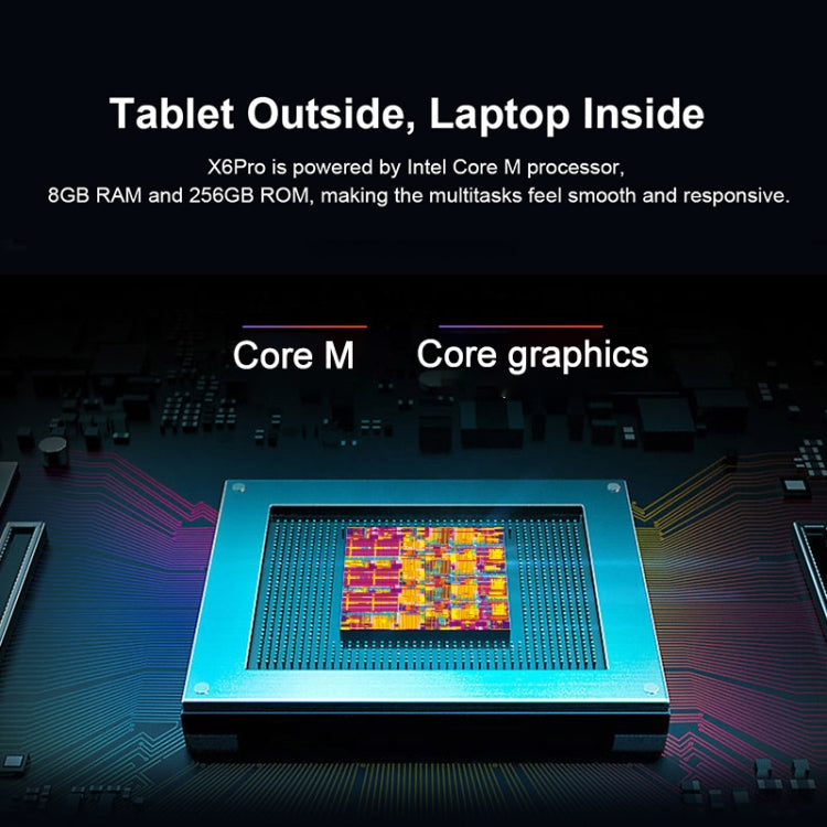Teclast X6 Pro 2-in-1 Tablet, 12.6 inch, 8GB+256GB, Windows 10 Home, Intel Core M 1.0-2.6GHz, Support OTG & Bluetooth & Dual Band WiFi & HDMI, without Keyboard (Black+Grey)