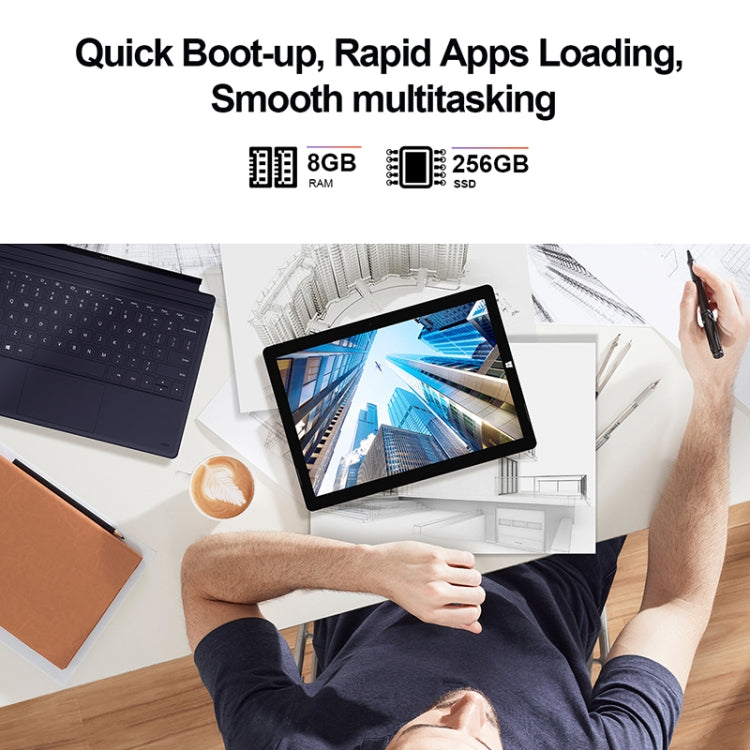 Teclast X6 Pro 2-in-1 Tablet, 12.6 inch, 8GB+256GB, Windows 10 Home, Intel Core M 1.0-2.6GHz, Support OTG & Bluetooth & Dual Band WiFi & HDMI, without Keyboard (Black+Grey)