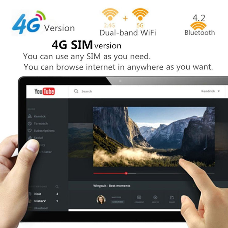 4G Phone Call Tablet PC, 10.1 inch, 4GB+64GB, Android 8.1 MT6797(X20) Deca Core 64-bits, Support Dual SIM / WiFi / Bluetooth / GPS / OTG