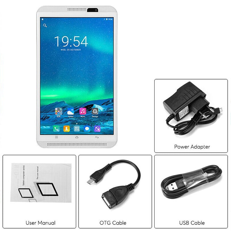 T26 4G Phone Call Tablet PC, 8 inch, 2GB+16GB, Android 6.0 MT6735 Quad Core 1.3GHz, Support Dual SIM / WiFi / Bluetooth / GPS / NFC (White)