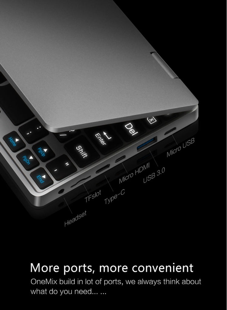 VOYO One Mix Laptop, 7.0 inch, 8GB+128GB, Windows 10 license, Intel Atom CherryTail X5 Z8350 Quad Core up to 1.5GHz, Dual Band WiFi, Bluetooth, USB 3.0(Silver)