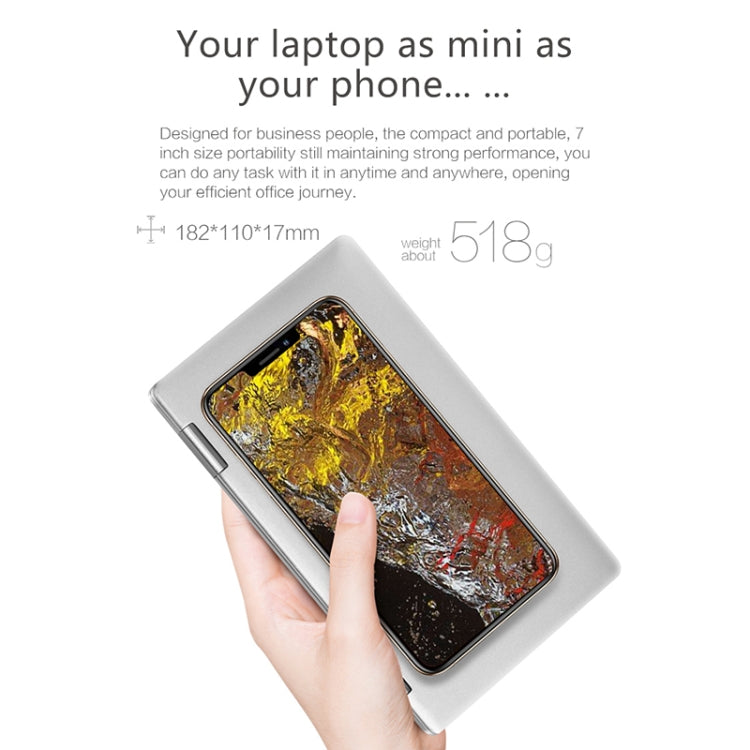 ONE-NETBOOK OneMix 2s Laptop, 7.0 inch, 8GB+256GB, Windows 10 Home, Intel CoRE M3-8100Y, Support Dual Band WiFi & Bluetooth & Fingerprint Unlock(Silver)