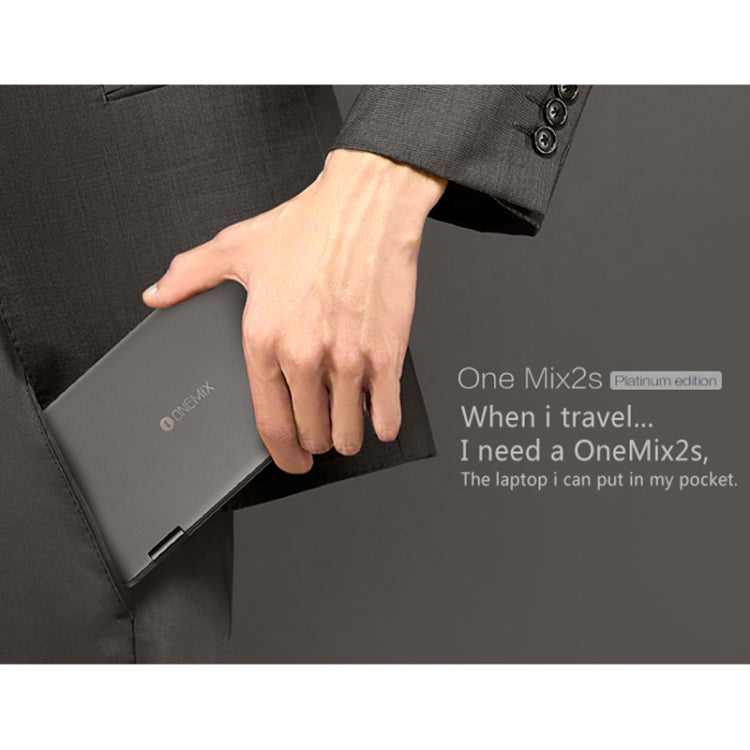 ONE-NETBOOK OneMix 2s Platinum Edition Laptop, 7.0 inch, 8GB+512GB, Windows 10 Home, Intel CoRE i7-8500Y, Support Dual Band WiFi & Bluetooth & Fingerprint Unlock(Grey)