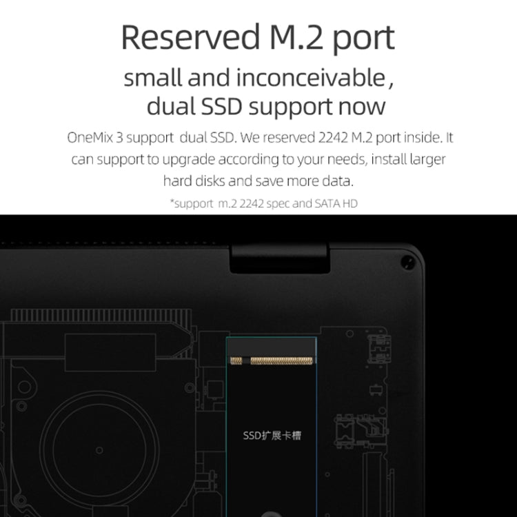 ONE-NETBOOK OneMix 3 Laptop, 8.4 inch, 8GB+256GB, Windows 10 Home, Intel CoRE M3-8100Y, Support Dual Band WiFi & Bluetooth & Fingerprint Unlock(Silver)