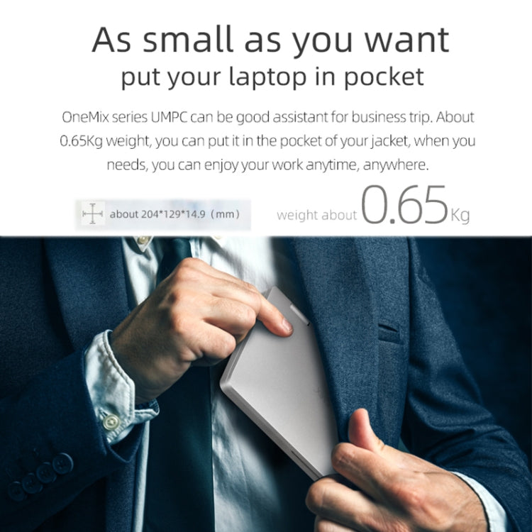 ONE-NETBOOK OneMix 3 Laptop, 8.4 inch, 8GB+256GB, Windows 10 Home, Intel CoRE M3-8100Y, Support Dual Band WiFi & Bluetooth & Fingerprint Unlock(Silver)
