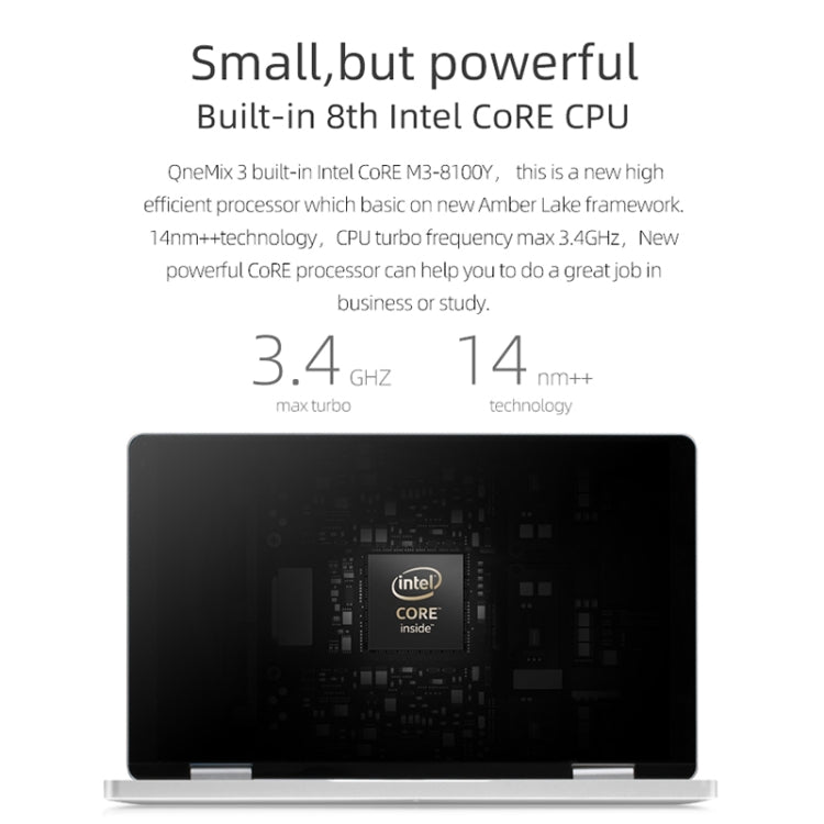ONE-NETBOOK OneMix 3 Laptop, 8.4 inch, 8GB+256GB, Windows 10 Home, Intel CoRE M3-8100Y, Support Dual Band WiFi & Bluetooth & Fingerprint Unlock(Silver)