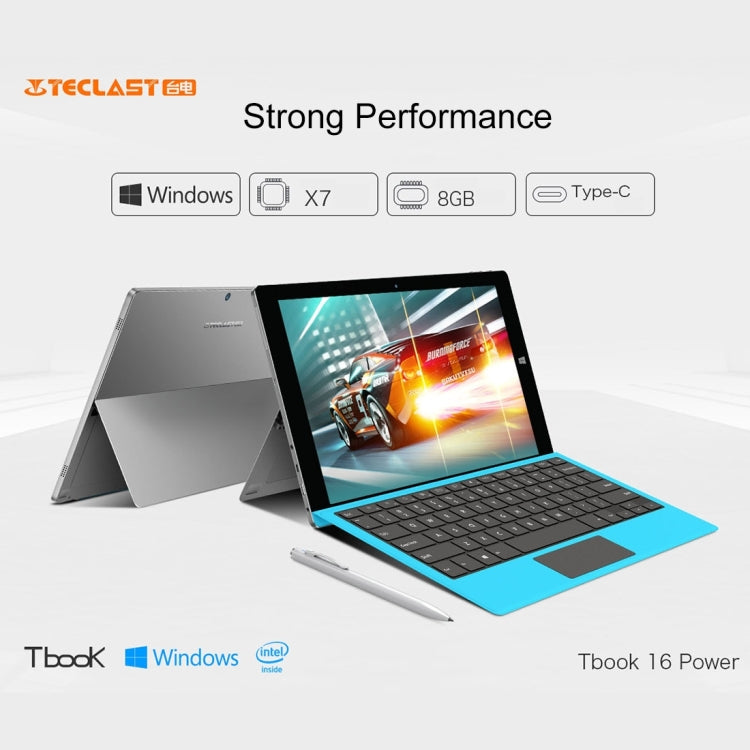 Teclast Tbook 16 Power Dual OS Tablet, 11.6 inch, 8GB+64GB, One-piece Multi-position Kickstand, 8500mAh Big Battery, Windows 10 & Android 6.0, Intel Cherry Trail X7-Z8750 Quad Core 1.6GHz