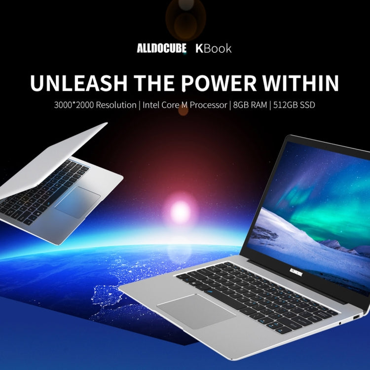 ALLDOCUBE KBook Laptop, 13.5 inch, 8GB+512GB, Windows 10 Intel Skylake 6Y30 0.9GHz, Support Bluetooth & WiFi(Silver)