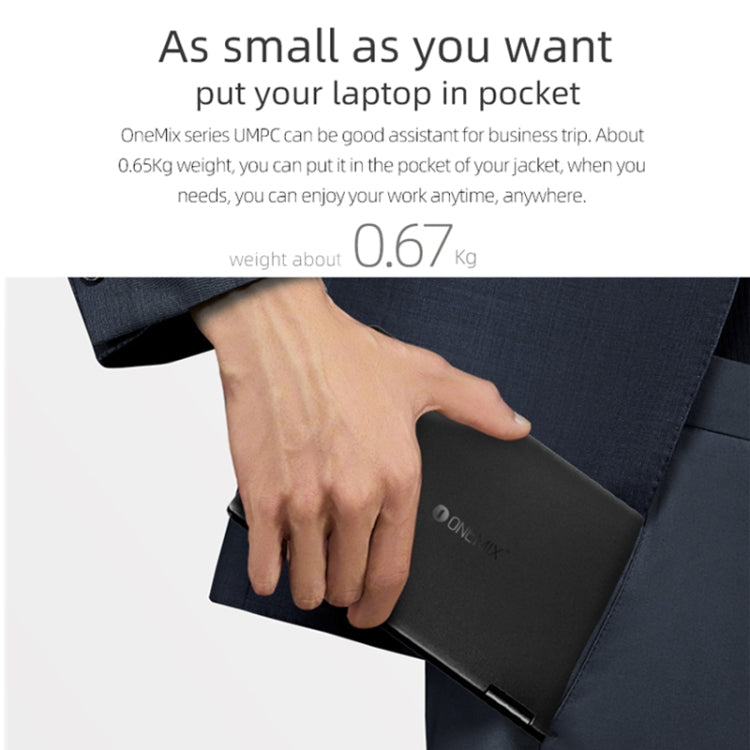 ONE-NETBOOK OneMix 3s+ Laptop, 8.4 inch, 8GB+256GB, Windows 10, Intel CoRE i3-10110Y, Support Dual Band WiFi & Bluetooth & Fingerprint Unlock(Black)