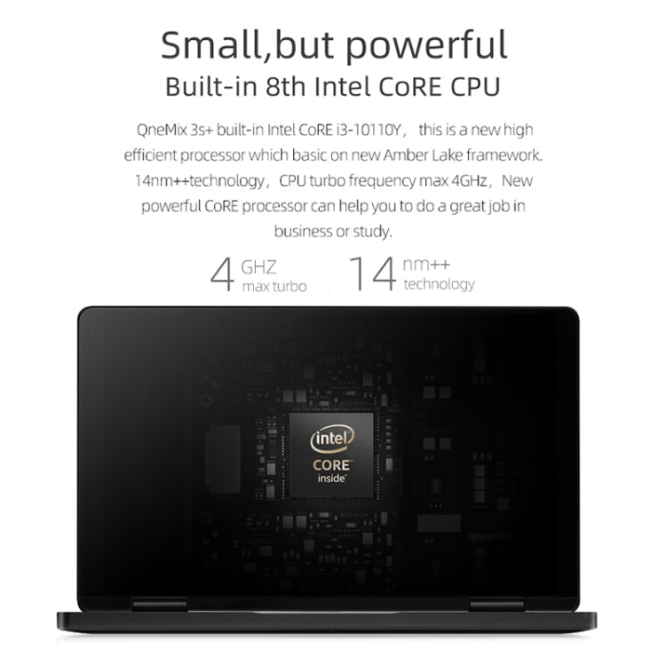 ONE-NETBOOK OneMix 3s+ Laptop, 8.4 inch, 8GB+256GB, Windows 10, Intel CoRE i3-10110Y, Support Dual Band WiFi & Bluetooth & Fingerprint Unlock(Black)