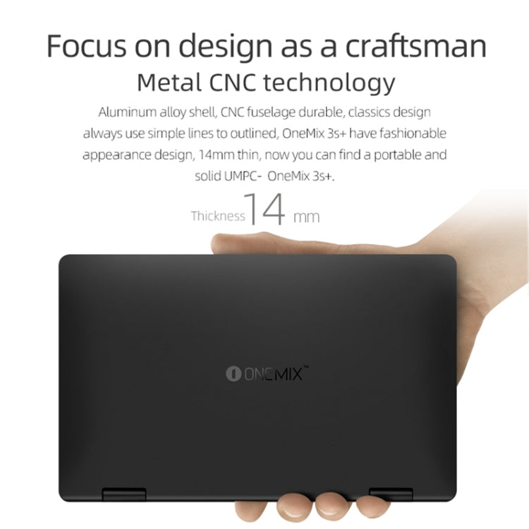 ONE-NETBOOK OneMix 3s+ Laptop, 8.4 inch, 8GB+256GB, Windows 10, Intel CoRE i3-10110Y, Support Dual Band WiFi & Bluetooth & Fingerprint Unlock(Black)