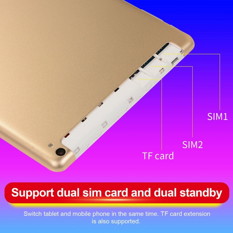 Y12 3G Phone Call Tablet PC, 10.1 inch, 2GB+16GB, Android 4.4 MTK6592 Octa-core up to 1.3GHz, WiFi, Bluetooth, OTG, GPS(Gold)