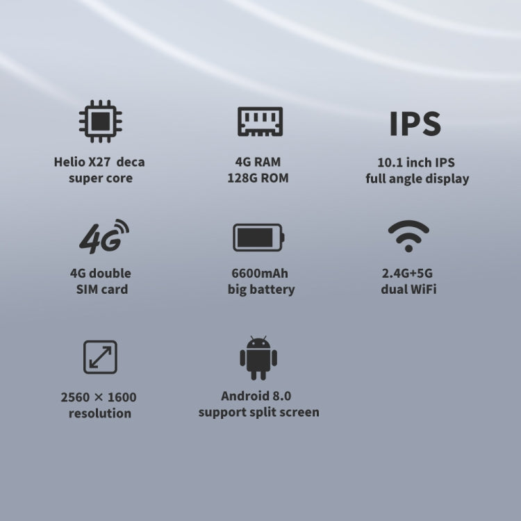 ALLDOCUBE M5X Pro 4G Call Tablet, 10.1 inch, 4GB+128GB, 6600mAh Battery, Android 8.0 MTK X27 (MT6797X) Deca Core Up to 2.6GHz, Support Bluetooth & Dual Band WiFi & Dual SIM & OTG(Silver)
