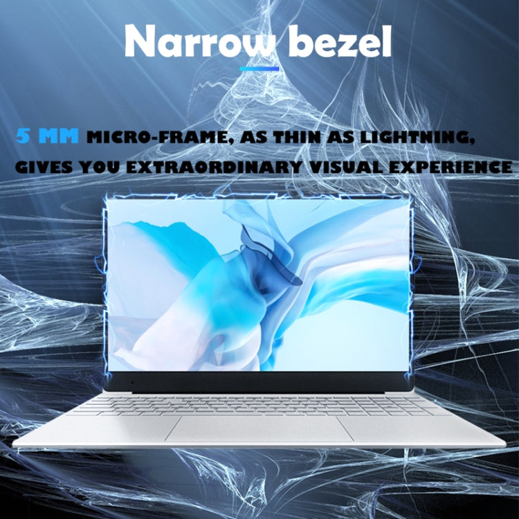 F156-8 15.6 inch Ultra-thin Laptop, 8GB+512GB, Windows 10 OS, Intel Celeron J3455 Quad Core up to 2.3GHz, Support WiFi / Bluetooth / TF Card Extension / Mini HDMI(Silver)