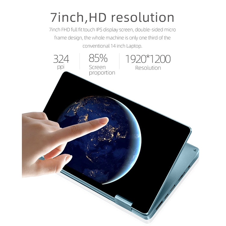 ONE-NETBOOK OneMix 1s+ Laptop, 7.0 inch, 8GB+256GB, Windows 10 Intel Core M3-8100Y, Support Dual Band WiFi & Bluetooth & Fingerprint Unlock(Baby Blue)