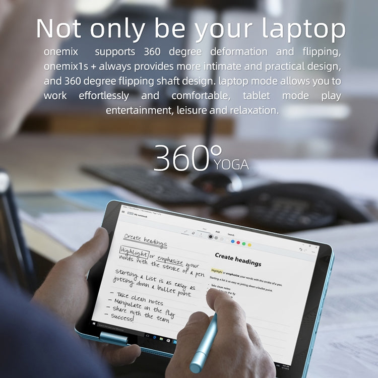 ONE-NETBOOK OneMix 1s+ Laptop, 7.0 inch, 8GB+256GB, Windows 10 Intel Core M3-8100Y, Support Dual Band WiFi & Bluetooth & Fingerprint Unlock(Baby Blue)