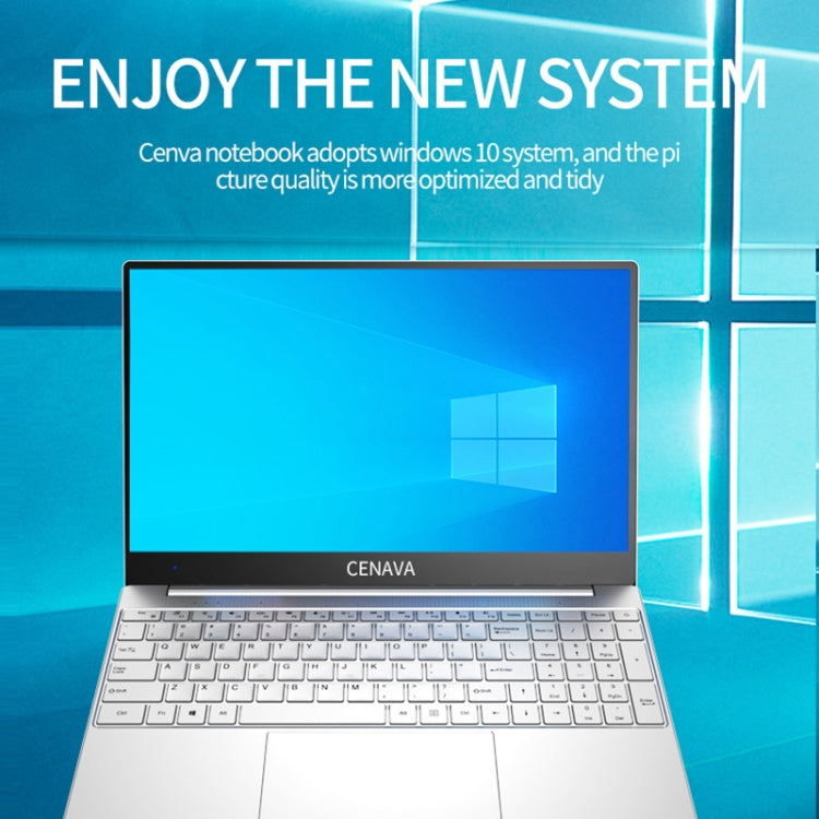 CENAVA F158G Notebook, 15.6 inch, 8GB+256GB, Windows 10 Intel Celeron J4105 Quad Core 1.5-2.5 GHz, Support TF Card & Bluetooth & WiFi & Micro HDMI, US/EU Plug(Silver)