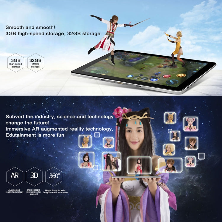 ONDA V18 Pro, 10.1 inch, 3GB+32GB, Android 7.1, 2.5K Screen, Allwinner New A63 Quad Core ARM A53 up to 1.8GHz, Support 4K Video Playback(Space Grey)