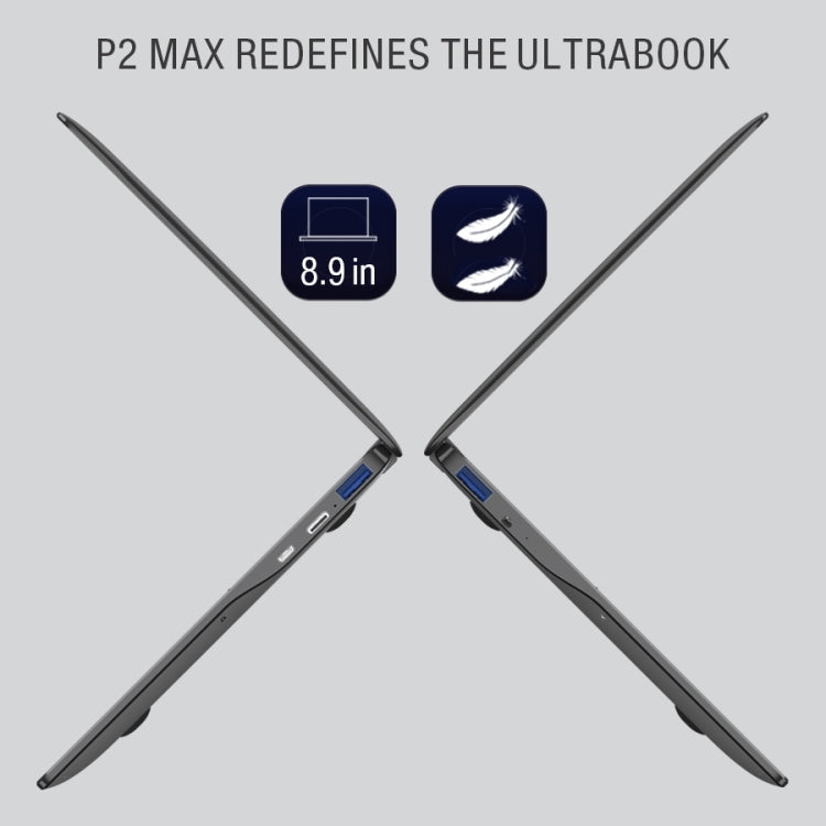 GPD P2 Max Mini Laptop, 8.9 inch, 8GB+256GB, Windows 10 Intel Celeron 3965Y Dual Core 1.5Ghz, Support Fingerprint Identification & Dual Band WiFi & Bluetooth & Micro HDMI(Silver)
