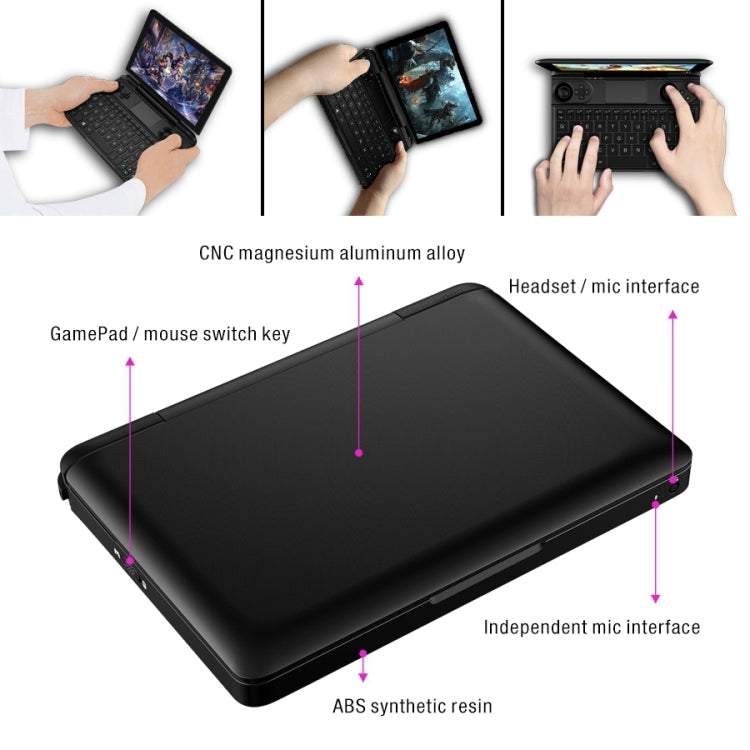 GPD WIN Max Mini Gaming Laptop, 8.0 inch, 16GB+512GB, Windows 10 Intel Core i5-1035G7 Quad Core up to 3.7Ghz, Support WiFi 6 & Bluetooth & HDMI(Black)