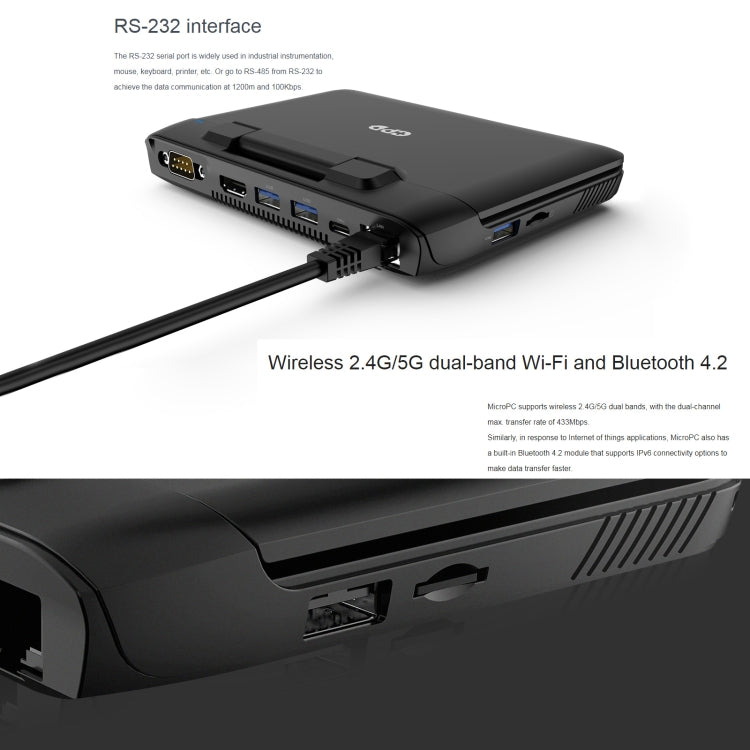 GPD MicroPC Mini Laptop, 6.0 inch, 8GB+256GB, Windows 10 Intel Celeron N4120 Quad Core, Support Dual Band WiFi & Bluetooth & TF Card, US Plug(Black)