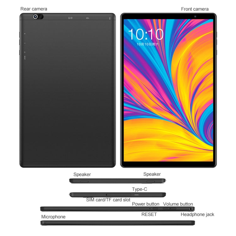 M863 4G LTE Tablet PC, 10.1 inch, 4GB+64GB, Android 10.0, SC9863A Octa Core ARM, Support Dual SIM & Bluetooth & WiFi & OTG