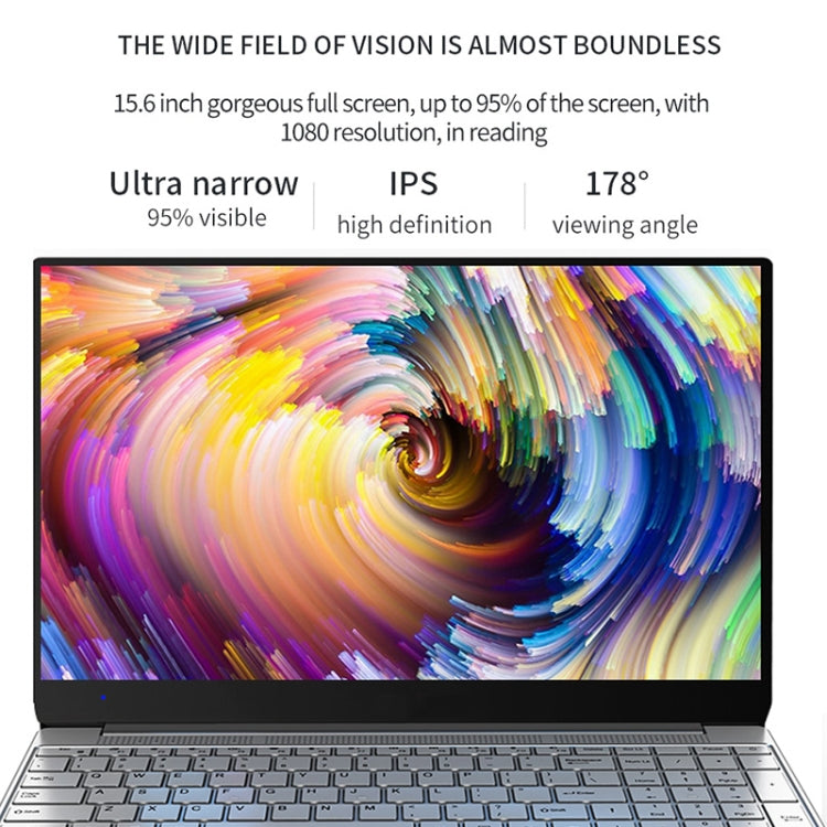 HONGSAMDE F158G Notebook, 15.6 inch, 8GB+128GB, Windows 10 Intel Core i3-6157U Dual Core Up to 2.40 GHz, Support TF Card & Bluetooth & WiFi & Micro HDMI, US Plug(Silver)