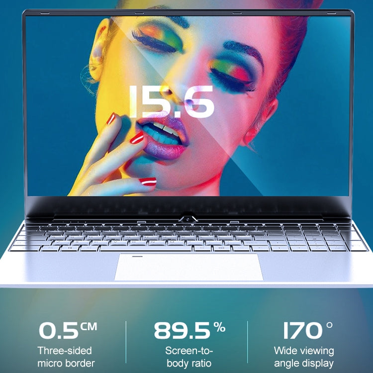 F16 Laptop, 15.6 inch, 8GB+512GB, Windows 10 OS,  Intel Celeron J4105 / J4115 / J4125 Quad Core 1.8-2.5GHz (Random CPU Delivery), Support TF Card & Bluetooth & WiFi & HDMI, US Plug