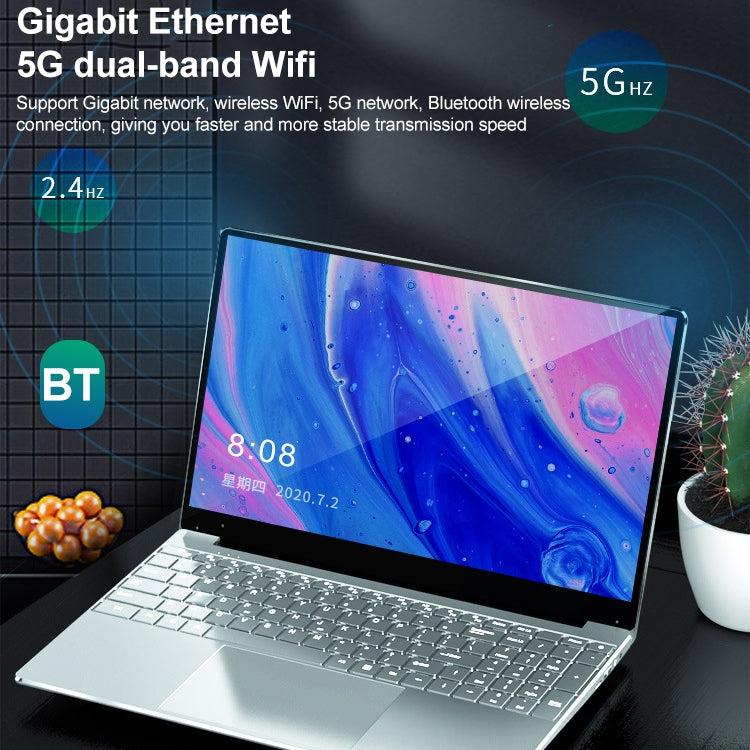 F16 Laptop, 15.6 inch, 8GB+1TB, Windows 10 OS,  Intel Celeron J4105 / J4115 / J4125 Quad Core 1.8-2.5GHz (Random CPU Delivery), Support TF Card & Bluetooth & WiFi & HDMI, US Plug
