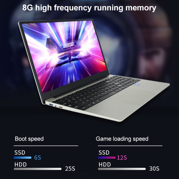 F15 Laptop, 15.6 inch, 8GB+512GB, Windows 10 OS,  Intel Core M-5Y51 Dual Core 1.1-2.6GHz, Support TF Card & Bluetooth & WiFi & HDMI, US Plug