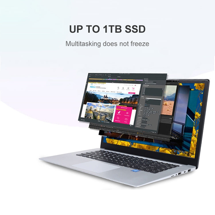 F14 Laptop, 15.6 inch, 8GB+1TB, Windows 10 OS, Intel Celeron J3455 Quad Core 1.5GHz-2.3GHz, Support TF Card & Bluetooth & WiFi & RJ45, US Plug