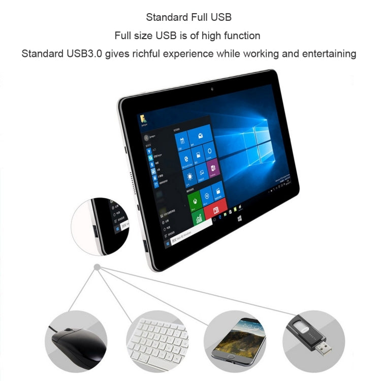 Jumper EZpad 6 M6 Tablet PC, 10.8 inch, 2GB+32GB, Windows 10 Intel Cherry Trail Z8350 Quad Core 1.44Ghz, Support TF Card & Bluetooth & WiFi(Silver)