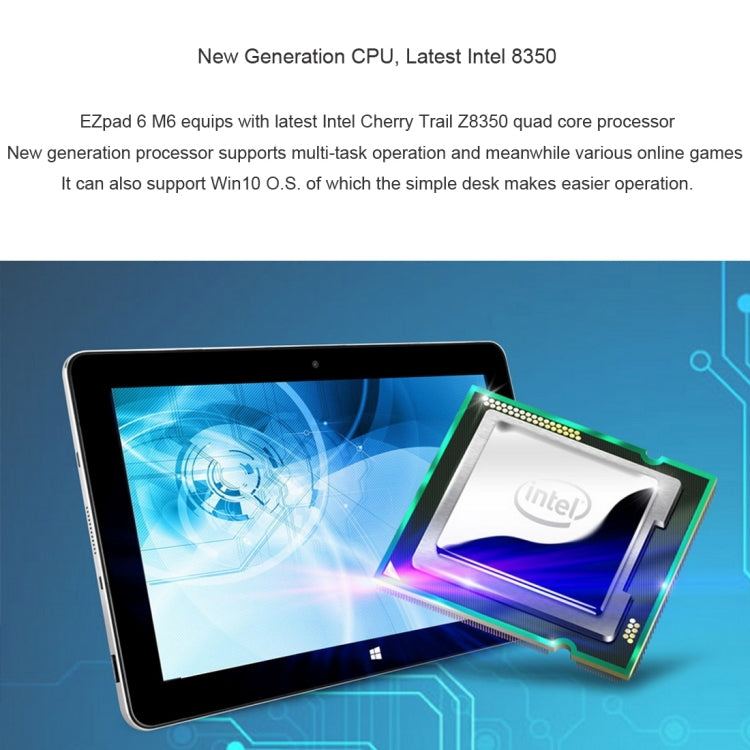 Jumper EZpad 6 M6 Tablet PC, 10.8 inch, 2GB+32GB, Windows 10 Intel Cherry Trail Z8350 Quad Core 1.44Ghz, Support TF Card & Bluetooth & WiFi(Silver)