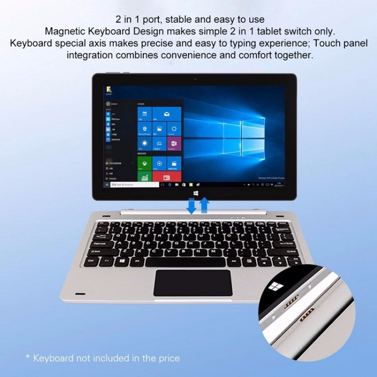 Jumper EZpad 6 Tablet PC, 11.6 inch, 4GB+64GB, Windows 10 Intel Cherry Trail Z8350 Quad Core 1.44Ghz, Support TF Card & Bluetooth & WiFi(Silver)