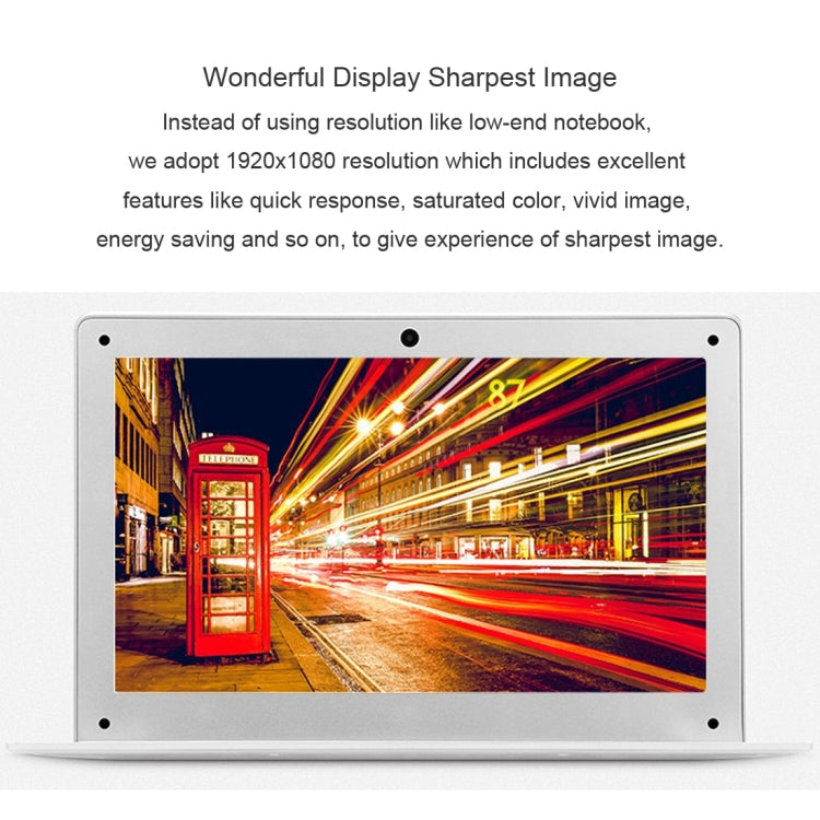 Jumper EZbook 2 Laptop, 14.1 inch, 2GB+64GB, 10000mAh Battery, Windows 10 Intel Cherry Trail Z8300 Quad Core 1.34Ghz, Support Mini SD Card & HDMI(Silver)