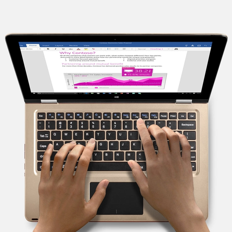VOYO VBOOK A11 Tablet PC, 11.6 inch, 4GB+120GB SSD, Windows 10 Intel Apollo Lake N4200 Quad Core 2.2Ghz, Support Dual SSD Extend & 360 Degree Turning & TF Card & Bluetooth & WiFi(Gold)