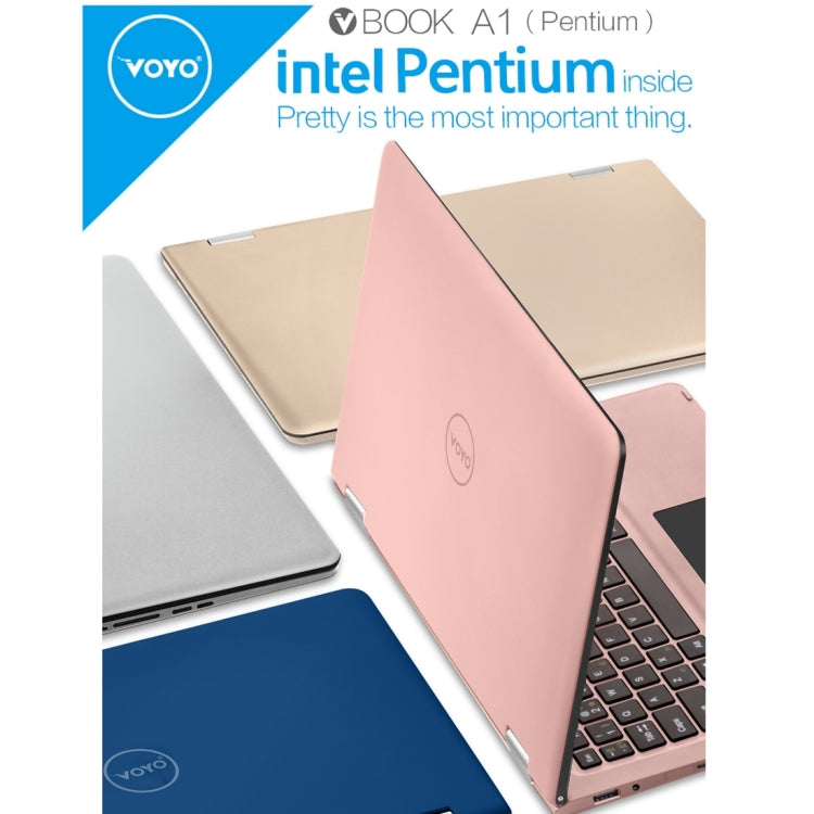 VOYO VBOOK A11 Tablet PC, 11.6 inch, 4GB+120GB SSD, Windows 10 Intel Apollo Lake N4200 Quad Core 2.2Ghz, Support Dual SSD Extend & 360 Degree Turning & TF Card & Bluetooth & WiFi(Gold)