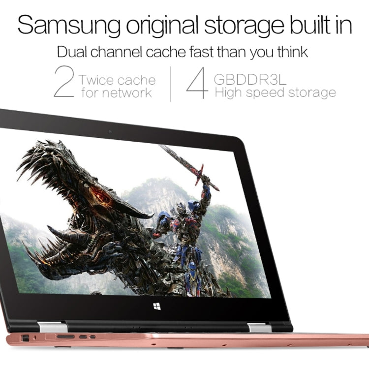 VOYO VBOOK A11 Tablet PC, 11.6 inch, 4GB+120GB SSD, Windows 10 Intel Apollo Lake N4200 Quad Core 2.2Ghz, Support Dual SSD Extend & 360 Degree Turning & TF Card & Bluetooth & WiFi(Gold)