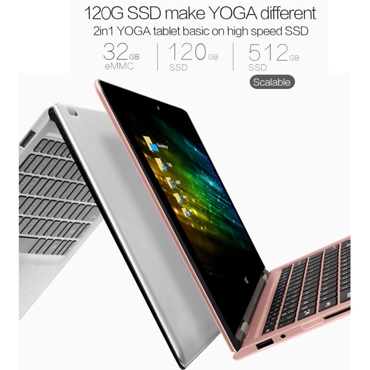 VOYO VBOOK A11 Tablet PC, 11.6 inch, 4GB+120GB SSD, Windows 10 Intel Apollo Lake N4200 Quad Core 2.2Ghz, Support Dual SSD Extend & 360 Degree Turning & TF Card & Bluetooth & WiFi(Gold)