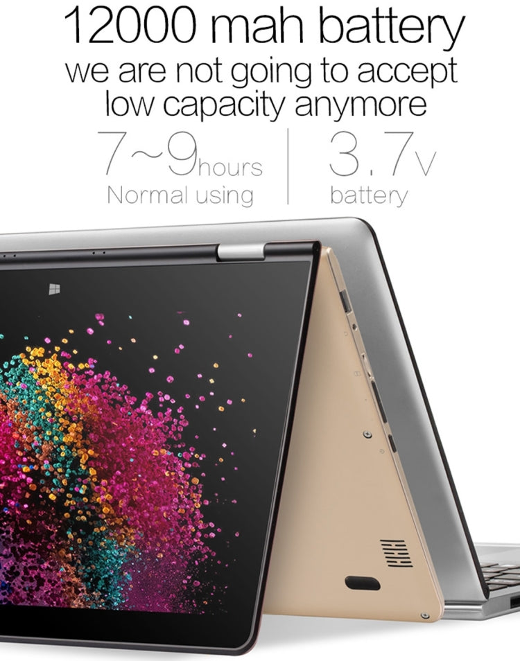 VOYO VBOOK V3 i5 6200 , 13.3 inch, 4GB+128GB SSD, 2 in 1 Tablet + Keyboard, Fingerprint Identification, 12000mAh Battery,Windows 10 Intel skylake Core i5 6200 Dual Core 2.3Ghz, Support 360 Degree Turning & TF Card & Bluetooth & WiFi(Gold)