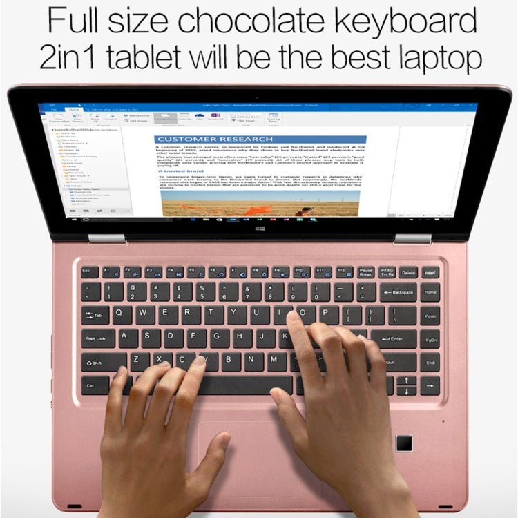 VOYO VBOOK V3 i5 6200 , 13.3 inch, 4GB+128GB SSD, 2 in 1 Tablet + Keyboard, Fingerprint Identification, 12000mAh Battery,Windows 10 Intel skylake Core i5 6200 Dual Core 2.3Ghz, Support 360 Degree Turning & TF Card & Bluetooth & WiFi(Gold)
