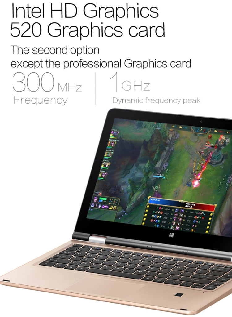 VOYO VBOOK V3 i5 6200 , 13.3 inch, 4GB+128GB SSD, 2 in 1 Tablet + Keyboard, Fingerprint Identification, 12000mAh Battery,Windows 10 Intel skylake Core i5 6200 Dual Core 2.3Ghz, Support 360 Degree Turning & TF Card & Bluetooth & WiFi(Gold)