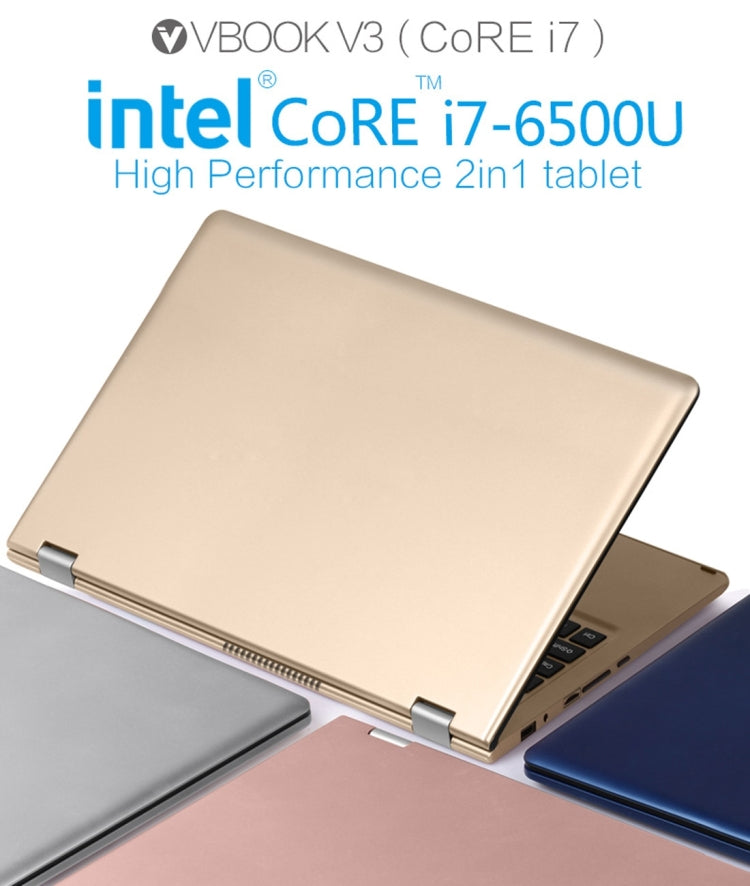 VOYO VBOOK V3 i7 6500U Tablet PC, 13.3 inch, 16GB+512GB SSD, Fingerprint Identification, 12000mAh Battery, Windows 10 Intel skylake Core i7-6500U Dual Core 2.5Ghz, Support 360 Degree Turning & TF Card & Bluetooth & WiFi(Rose Gold)